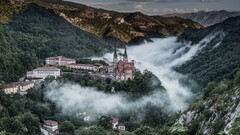 landscape castle clouds Spain