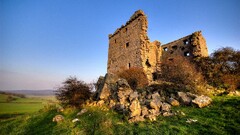 landscape castle ruin rock field