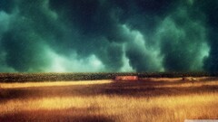 landscape clouds sky field rain storm nature Turquoise