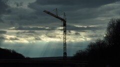 landscape cranes (machine) sky