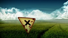 landscape field clouds