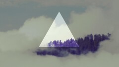 landscape geometry low poly shapes triangle digital art Trees