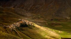landscape Italy town hills Mountains cityscape