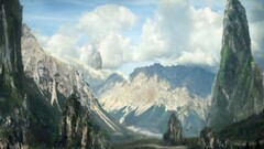 landscape Mountains nature sky rock rock formation artwork