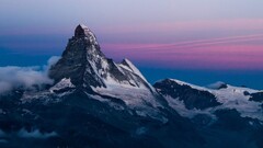 landscape Mountains nature snowy peak snow clouds matterhorn