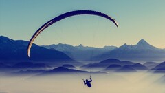 landscape Mountains paragliding Sport nature sky mist