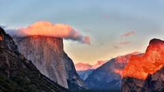 landscape nature cliff clouds Mountains Yosemite National Park