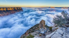 landscape nature clouds canyon