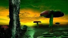 landscape nature digital art artwork fantasy art mushroom