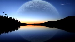 landscape nature digital art planet sunlight water space art