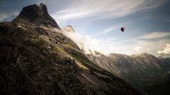 landscape nature hot air balloons Mountains