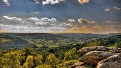 landscape nature rock sky clouds