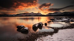 landscape nature sky winter snow sunlight water