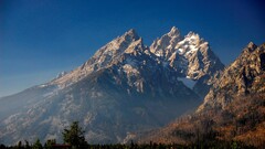 landscape nature snowy peak Mountains fall sunlight Wyoming USA