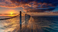landscape nature sunset pier