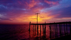 landscape nature sunset Sea sky clouds