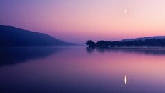 landscape nature water sky calm calm waters crescent moon Lake