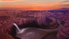 landscape Palouse Falls rock waterfall nature