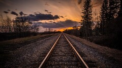 landscape railway railroad track sky