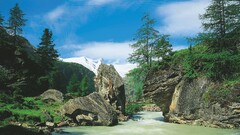 landscape river Bridge Austria nature