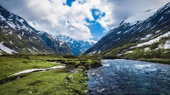 landscape river Mountains Norway nature
