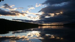 landscape river overcast dust nature reflection Lake