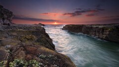 landscape river sky rock nature