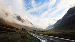 landscape road Mountains nature sky