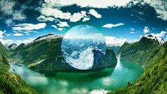 landscape Sea circle Geirangerfjord Norway Mountains nature