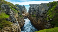 landscape Sea nature New Zealand cliff rock horizon