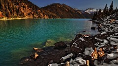 landscape sky Lake snow nature winter