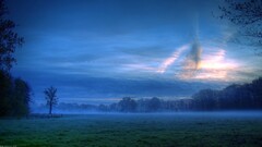 landscape sky mist clouds nature blue