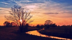 landscape sky river seasons sunset nature