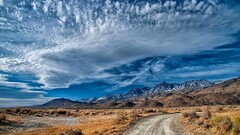 landscape sky road clouds Mountains nature desert