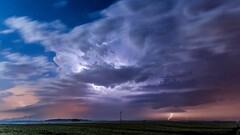 landscape sky storm clouds field
