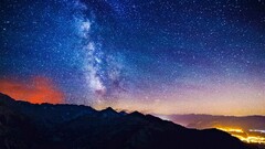 landscape Starry Night night sky Stars sky Mountains
