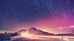 landscape Stars sky long exposure night sky digital art