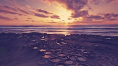 landscape sunset sky Sea beach sunlight