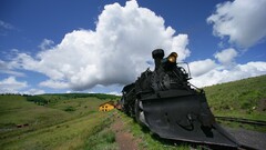 landscape train sky vehicle
