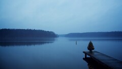 landscape water nature pier blue calm calm waters Lake overcast