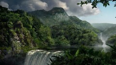 landscape waterfall nature Mountains jungle
