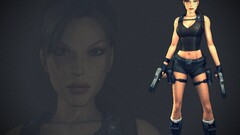 lara croft tomb raider dark gun hot-pants video games