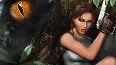 lara croft tomb raider video games gun video game art