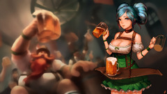 League of Legends Gragas Sona (League of Legends) big boobs beer