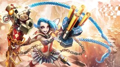 League of Legends PC gaming video games video game art blue hair