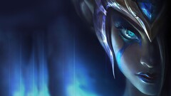 League of Legends video games fantasy girl blue eyes face