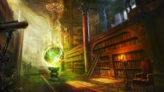 Library fantasy art Books