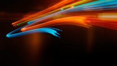 light trails digital art orange colorful shapes