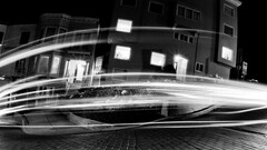 light trails monochrome long exposure City night San Francisco