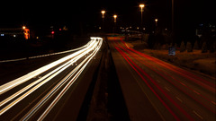 light trails road long exposure traffic
